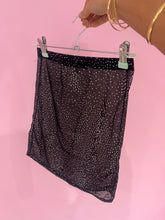 Load image into Gallery viewer, Mesh mini skirt - size 8 black glimmer