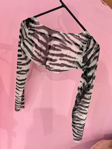 Zebra shrug size 12