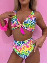Load image into Gallery viewer, Tie top and highrise Bikini Set - SELECT PRINT (pictured in ‘Rainbow leopard’)